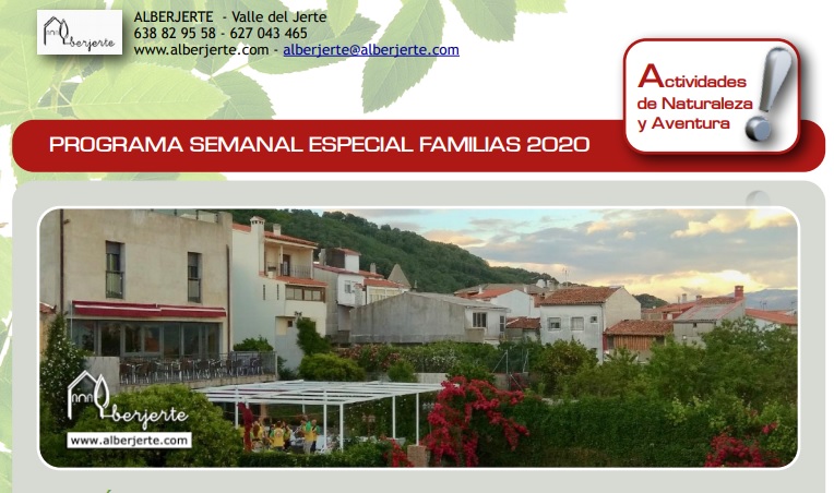 Oferta Familias Verano 2020 en Alberjerte
