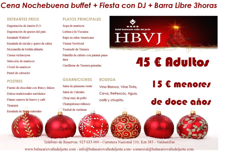 Hotel Balneario Valle del Jerte Cena Nochebuena