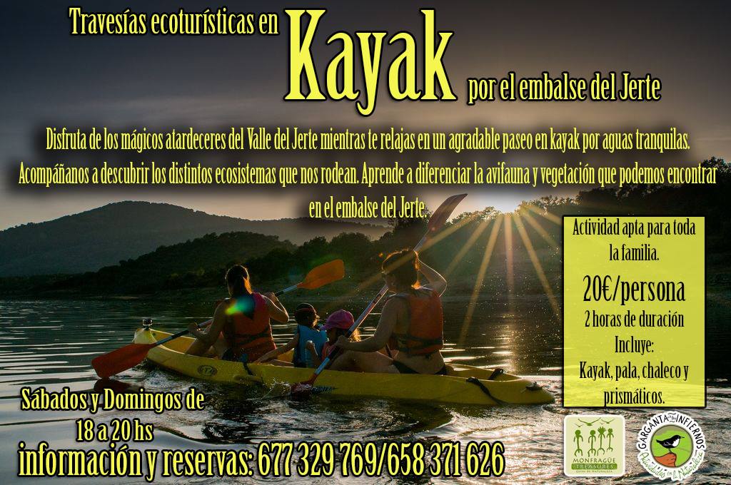 Travesía Ecoturística en Kayak en el embalse del Jerte